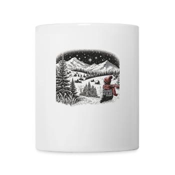 Schneelandschaft mit Bergen - Winter - Tasse - Weiß - Vorne