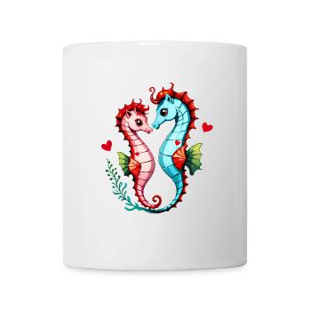 Verschenke diese süßen Seepferde zum Valentinstag - Tasse - Weiß - Vorne