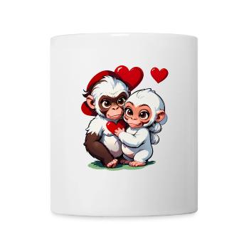 Verschenke diese süßen Affen zum Valentinstag - Tasse - Weiß - Vorne