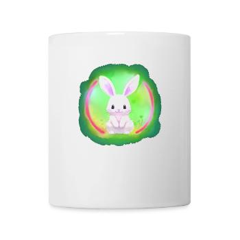 Hase Kaninchen weiss weisses weisser - Tasse - Weiß - Vorne