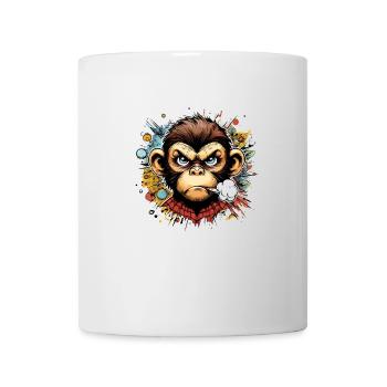 Affe angry schimpanse cartoon - Tasse - Weiß - Vorne