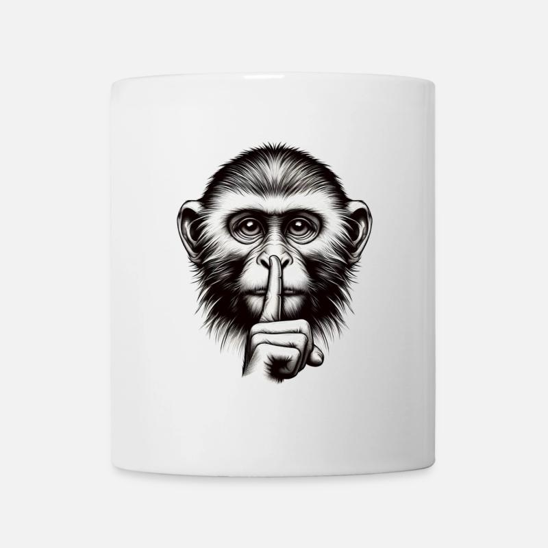 Singe silencieux - Logo - Mug blanc - blanc
