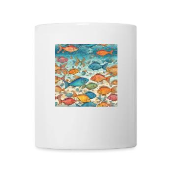 Élégance Marine : Poissons à la Mode - Mug blanc - blanc - Devant