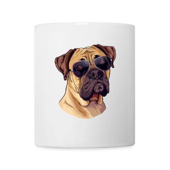 Bullmastiff, Dog, Sunglasses, Summer - Mug - white - Front