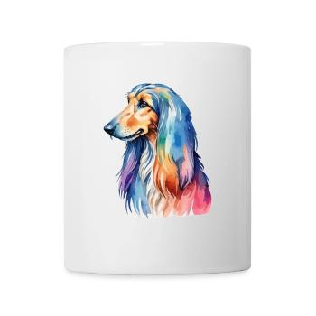 Lévrier afghan aquarelle - Mug blanc - blanc - Devant