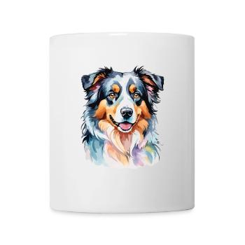 Berger Australien Aquarelles - Mug blanc - blanc - Devant