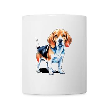 Beagle Wasserfarben - Tasse - Weiß - Vorne