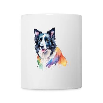 Border Collie Aquarelles - Mug blanc - blanc - Devant
