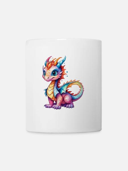 Drache Wasserfarben - Tasse - Weiß