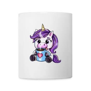 Cute unicorn with coffee cup - Mug - white - Front