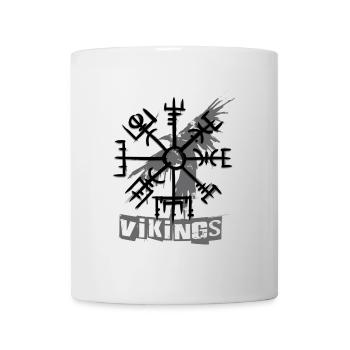 Raven Vikings & Vegvisir - Mug - white - Front