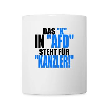 AfD stoppen gegen rechts Demokratie Vielfalt links - Tasse - Weiß - Vorne