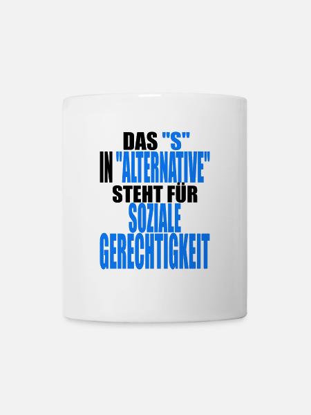 AfD stoppen gegen rechts Demokratie Vielfalt links - Tasse - Weiß