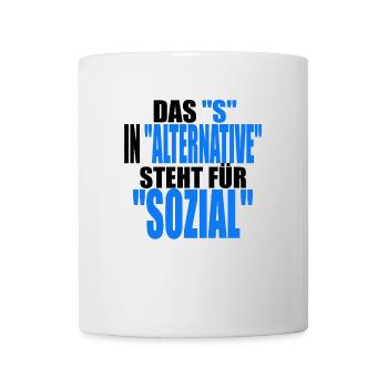 AfD stoppen gegen rechts Demokratie Vielfalt links - Tasse - Weiß - Vorne