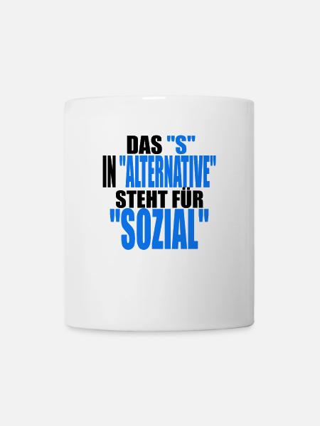 AfD stoppen gegen rechts Demokratie Vielfalt links - Tasse - Weiß