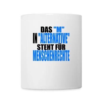 AfD stoppen gegen rechts Demokratie Vielfalt links - Tasse - Weiß - Vorne