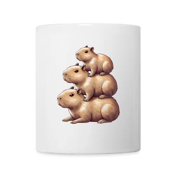 Capybaras empilés mignon conception d’animaux - Mug blanc - blanc - Devant