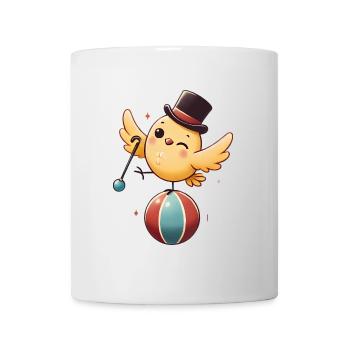 Whimsical Bird Balancing on Ball - Mug - white - Front