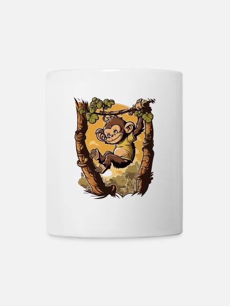 Playful Delight : une œuvre d’art captivante d’un Mischi - Mug blanc - blanc