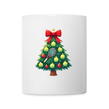 Festive Tennis Christmas Tree Design - Mug - white - Front