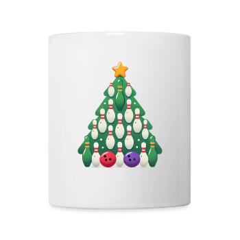 Bowling Christmas Tree Holiday Design - Mug - white - Front