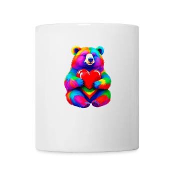 Rainbow Bear with Heart Colorful - Mug - white - Front