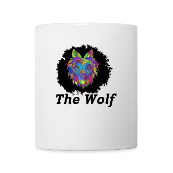 The Wolf – Vibrant Geometric Animal Art - Mug - white - Front