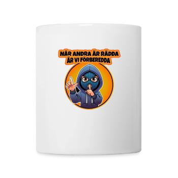 Metro Finance merch with orange background - Mug - white - Front