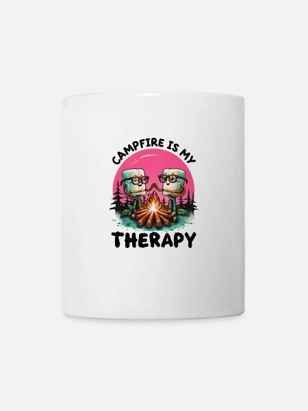 Campfire is my Therapy - Tasse - Weiß