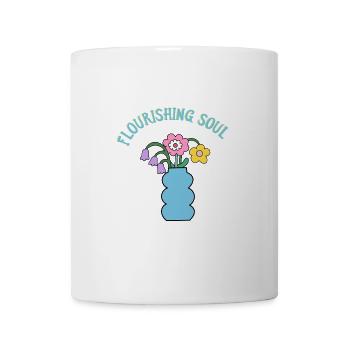 Flourishing Soul - Bouquet in Vase - Gift - Mug - white - Front