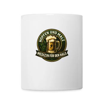 Hopfen und Malz - Medizin für den Hals - Tasse - Weiß - Vorne