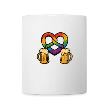 Bretzel arc-en-ciel - Mug blanc - blanc - Devant