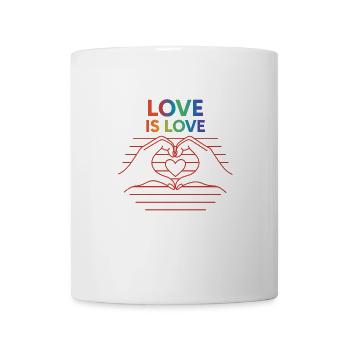 Love is Love – Pride Design with Heart and Hands - Mug - white - Front