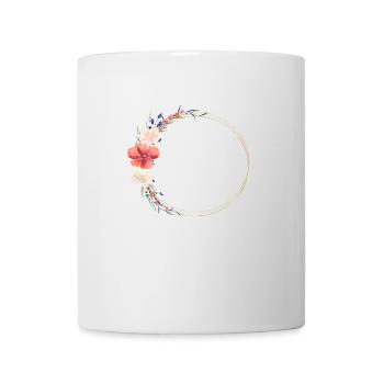 Couronne de fleurs des champs Boho personnalisable - Mug blanc - blanc - Devant