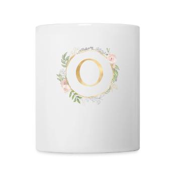 Monogramme personnalisable O Floral - Mug blanc - blanc - Devant