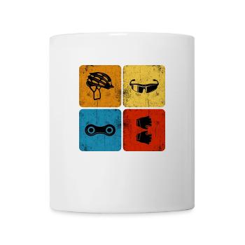 MTB mountain biker bike chain retro dirtbike - Mug - white - Front