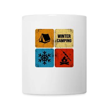 winter camping winter camping snow bivouac - Mug - white - Front