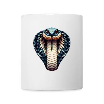 Un cobra royal dans le style polygonal - Mug blanc - blanc - Devant