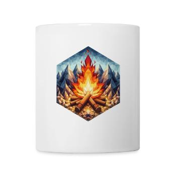 Un feu de camp de style polygonal - Mug blanc - blanc - Devant