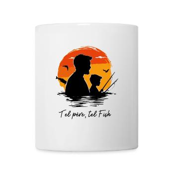 Pêche de père en fils, pêcheurs complices - Mug blanc - blanc - Devant