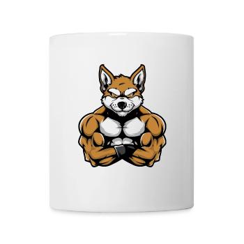 Akita Dog Muscles Bodybuilding - Mug - white - Front