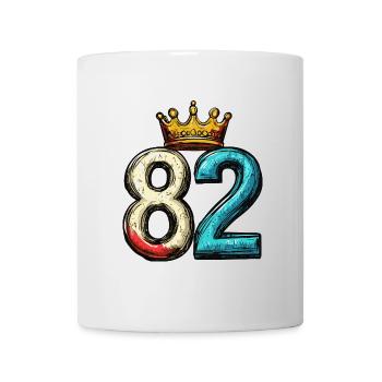82 Nombre Couronne - Mug blanc - blanc - Devant