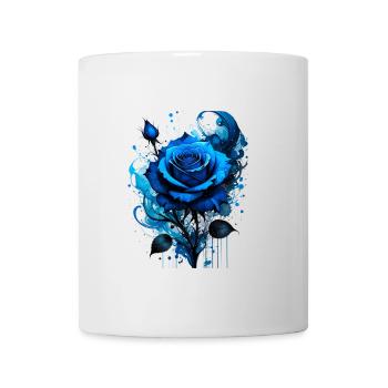 ink, blue rose, illustration, painting, graffiti - Mug - white - Front