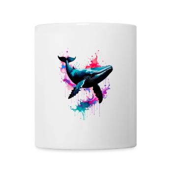 Whale, illustration, colorful, graffiti, colorful, splash - Mug - white - Front