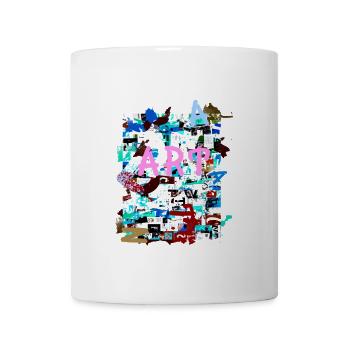 Muster ,Pop Art , Art,Collage, kunst,zeitung, typo - Tasse - Weiß - Vorne