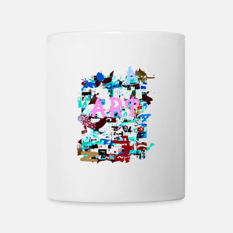 Muster ,Pop Art , Art,Collage, kunst,zeitung, typo - Tasse - Weiß