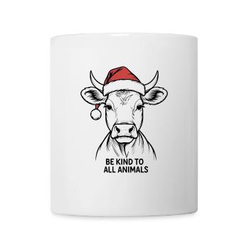 Weihnachtskuh – Be kind to all animals - Vegan - Tasse - Weiß - Vorne