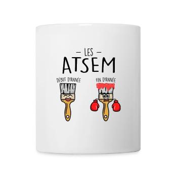 les ATSEM en début et fin d'année - Mug blanc - blanc - Devant