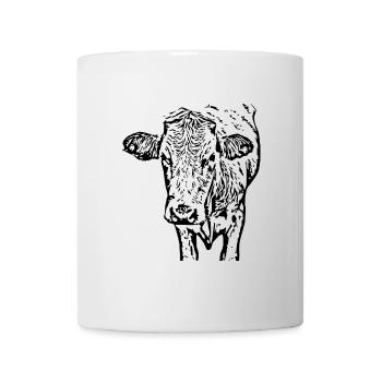 Cow Black Cow Head Gift Farmer - Mug - white - Front