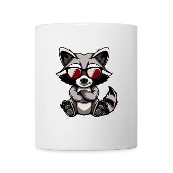 Waschbär Cool Comic - Tasse - Weiß - Vorne